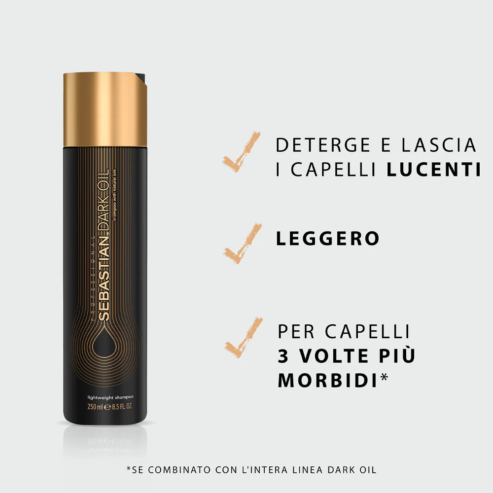 Sebastian Dark Oil Lightweight Shampoo 250ml - shampoo idratante leggero - Image 4