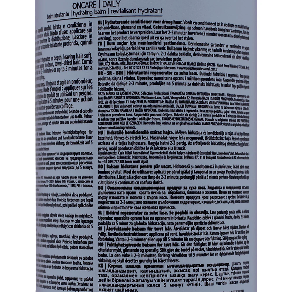 Selective Professional On Care Daily Balm 1000ml - condizionante idratante per capelli secchi - Image 2