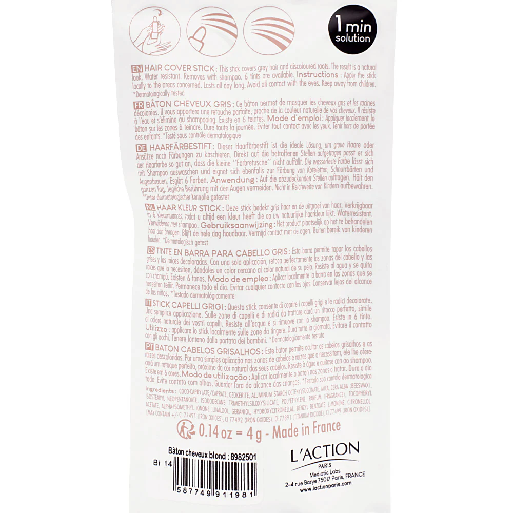 Sibel L'Action Paris Hair Cover Stick Blond Horn - stick correttore capelli - Image 3