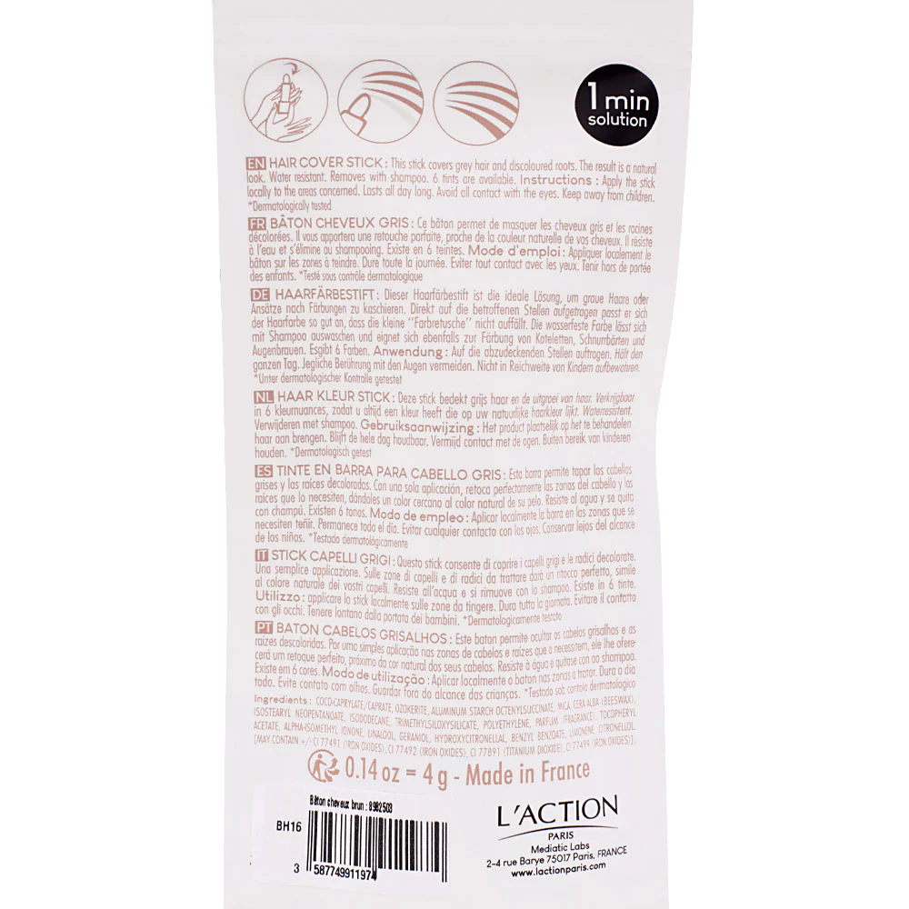 Sibel L'Action Paris Hair Cover Stick Marrone Scuro 4gr - stick correttore capelli - Image 3