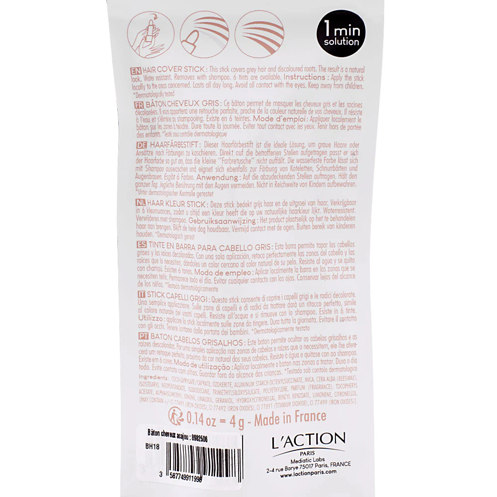 Sibel L'Action Paris Hair Cover Stick Mogano 4gr  - stick correttore capelli - Image 3