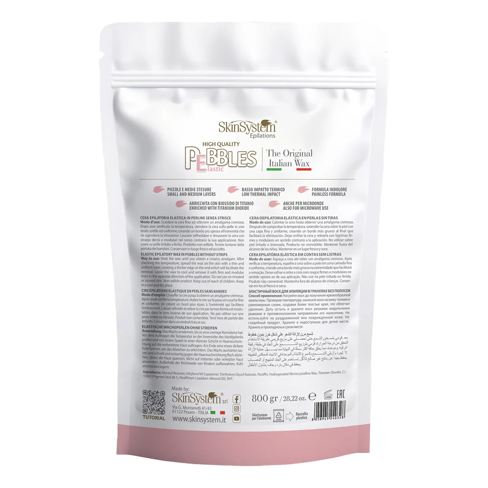 SkinSystem Le Pebbles High Quality Brazilian Pebbles Wax Pink Cream 800gr - cera brasiliana - Image 2