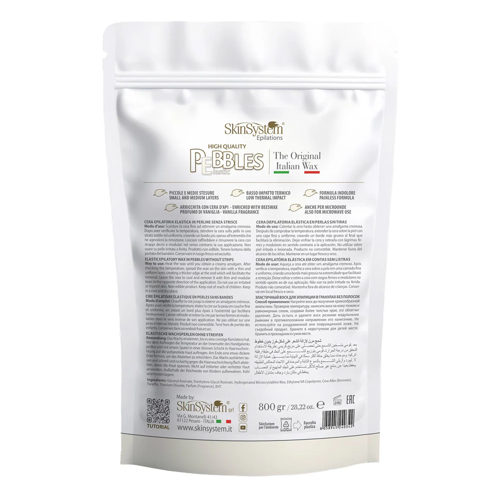 SkinSystem Le Pebbles High Quality Brazilian Pebbles Wax White Vanilla Cream 800gr - cera brasiliana - Image 2