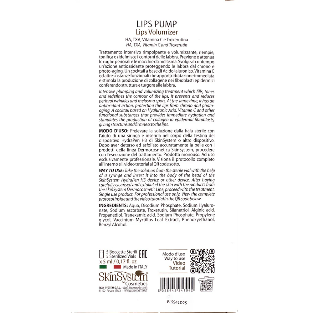 SkinSystem Lips Pump - Lips Volumizer 5 fiale - trattamento rimpolpante e volumizzante labbra - Image 6