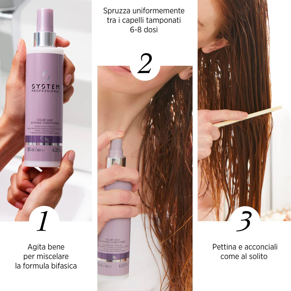 System Professional Color Save Bi - Phase Conditioner C5b, 185ml - balsamo spray capelli colorati - Image 4
