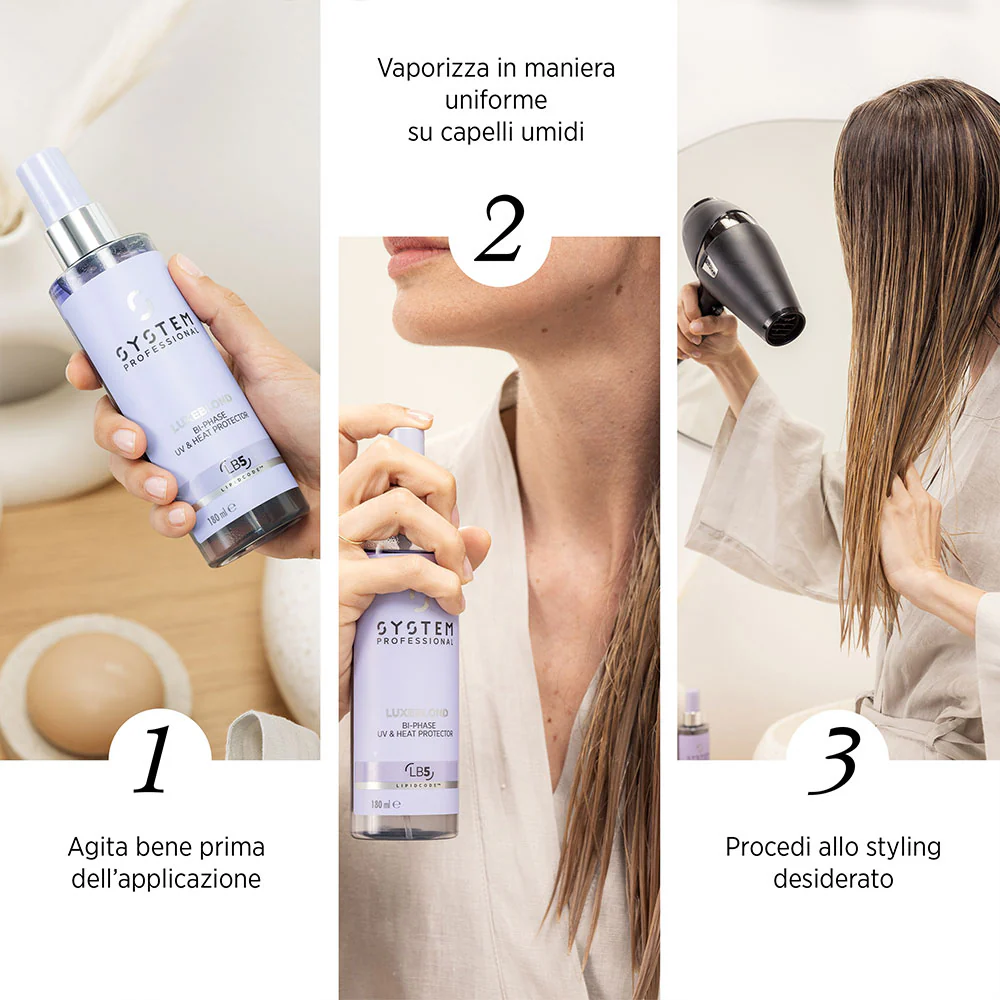 System Professional LuxeBlond Bi-Phase 180ml - termoprotettore capelli biondi - Image 5
