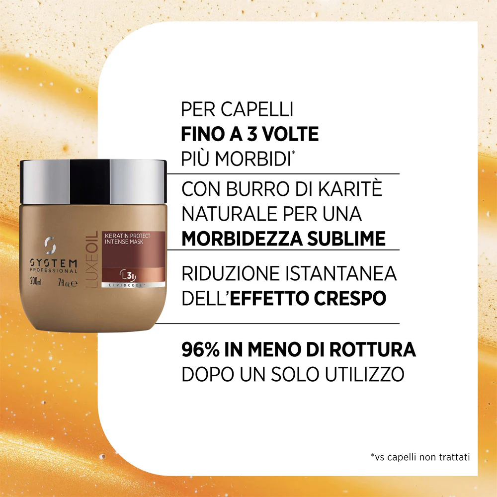 System Professional LuxeOil Keratin Protect Intense Mask 200ml - maschera anticrespo - Image 6