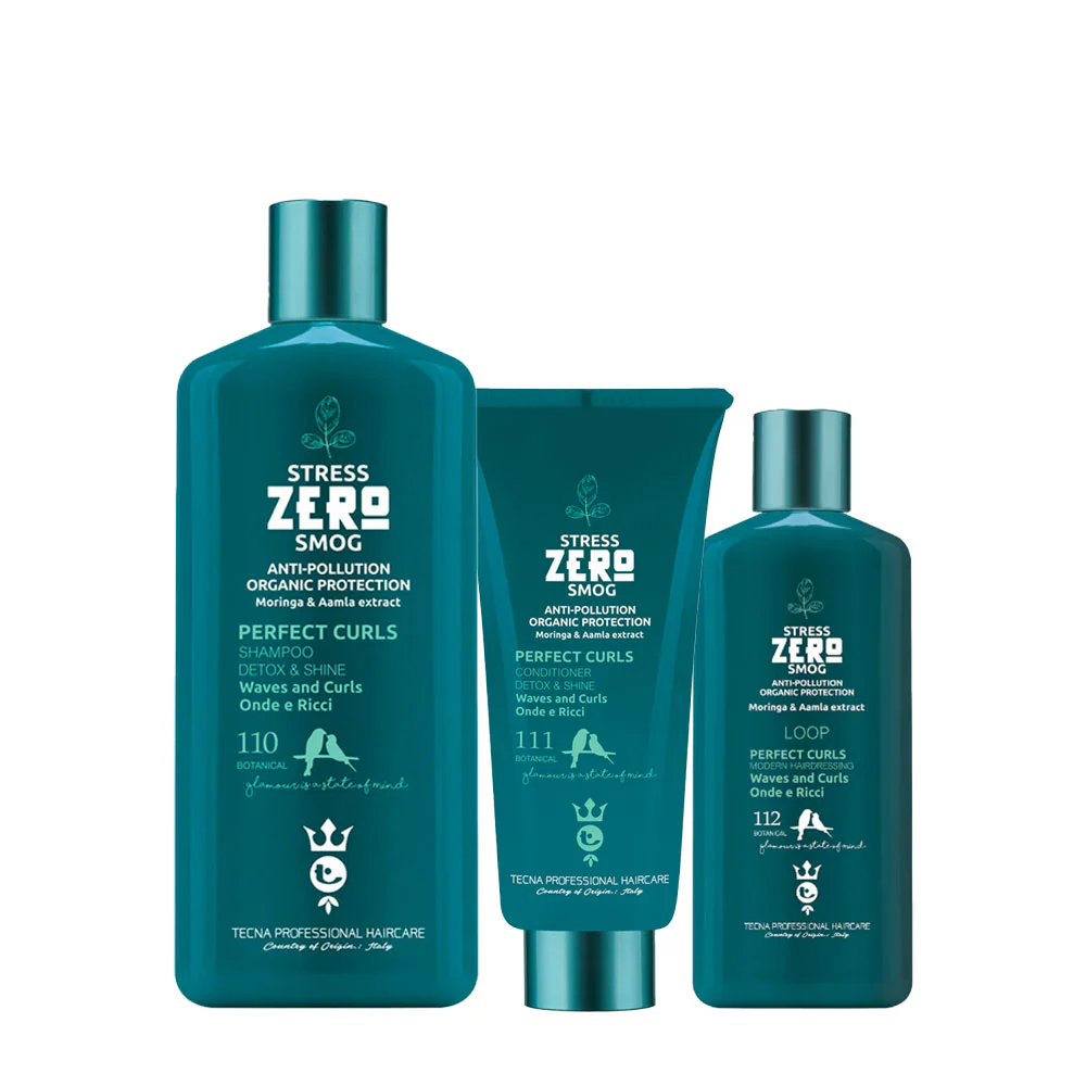 Tecna Zero Perfect Curls Shampoo 400ml Conditioner 200ml Curls Loop 200ml Zaino a Sacca - Image 2
