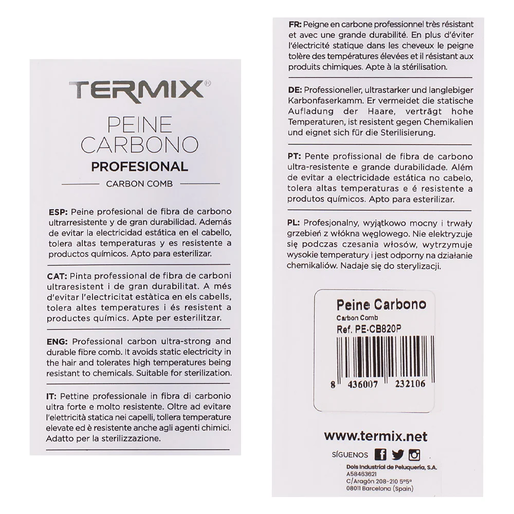 Termix Pettine Carbonio Professionale - pettine a coda - Image 2