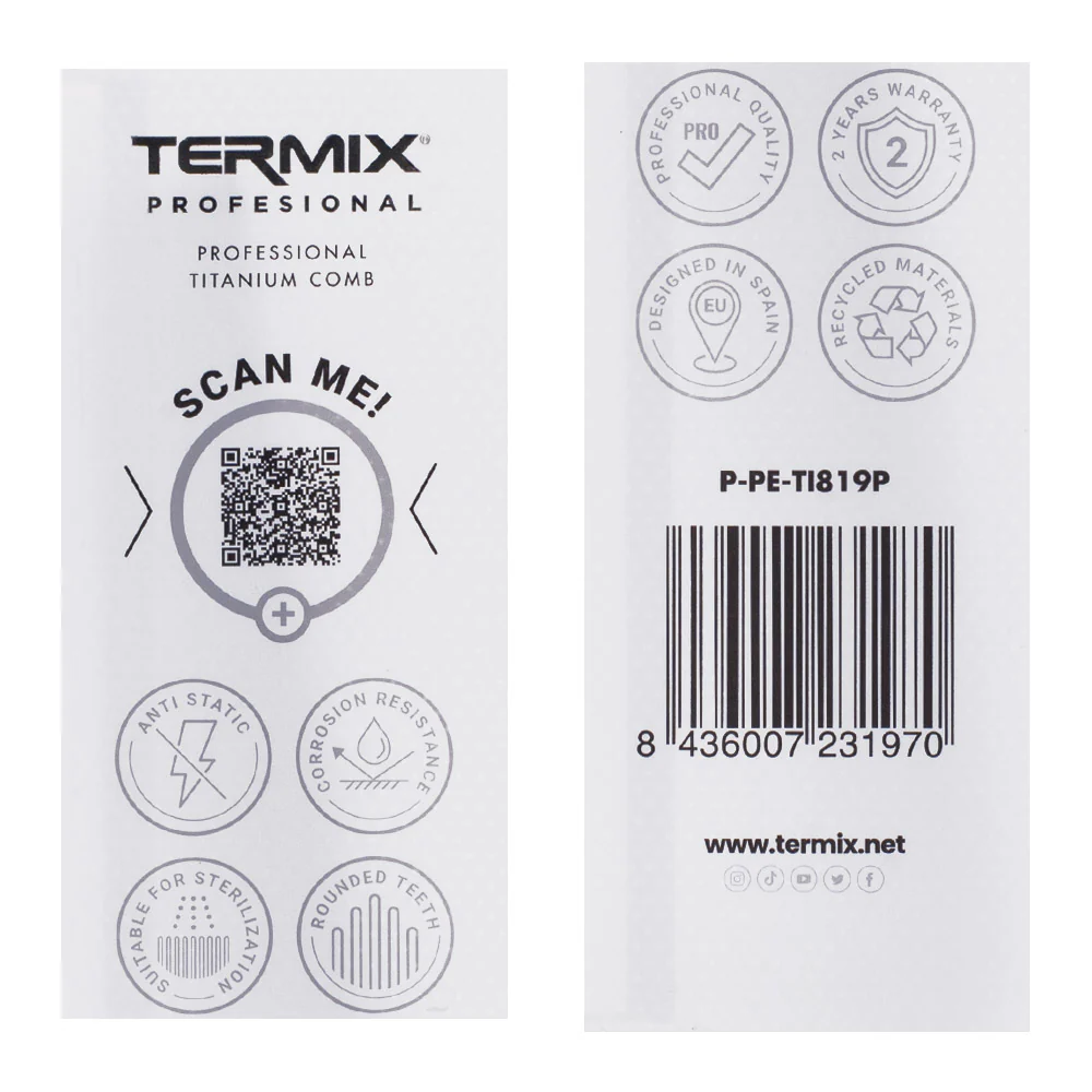 Termix Pettine Titanio da Taglio - pettine professionale resistente e flessibile - Image 2
