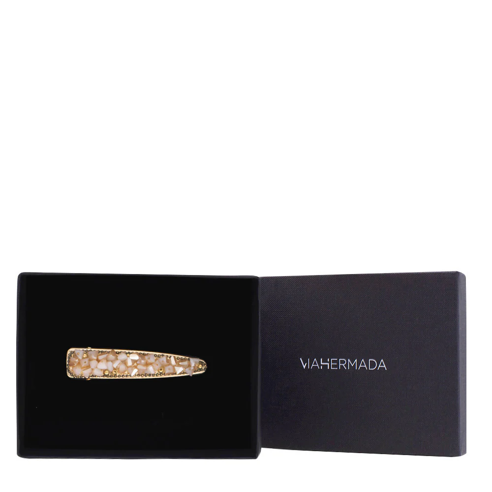 VIAHERMADA Clip Perline vetro beige