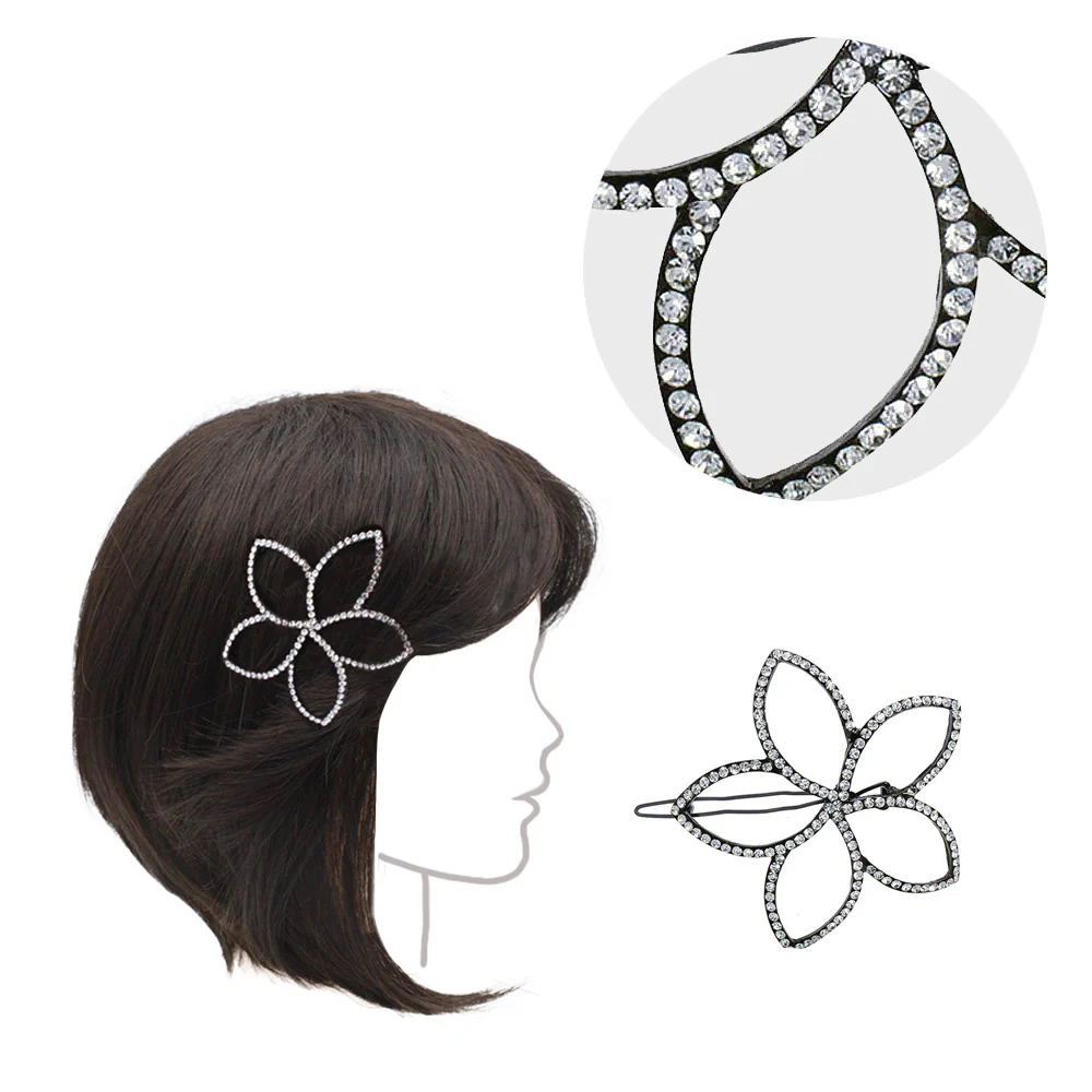 VIAHERMADA Fermacapelli con Fiore Nero e Strass - Image 2