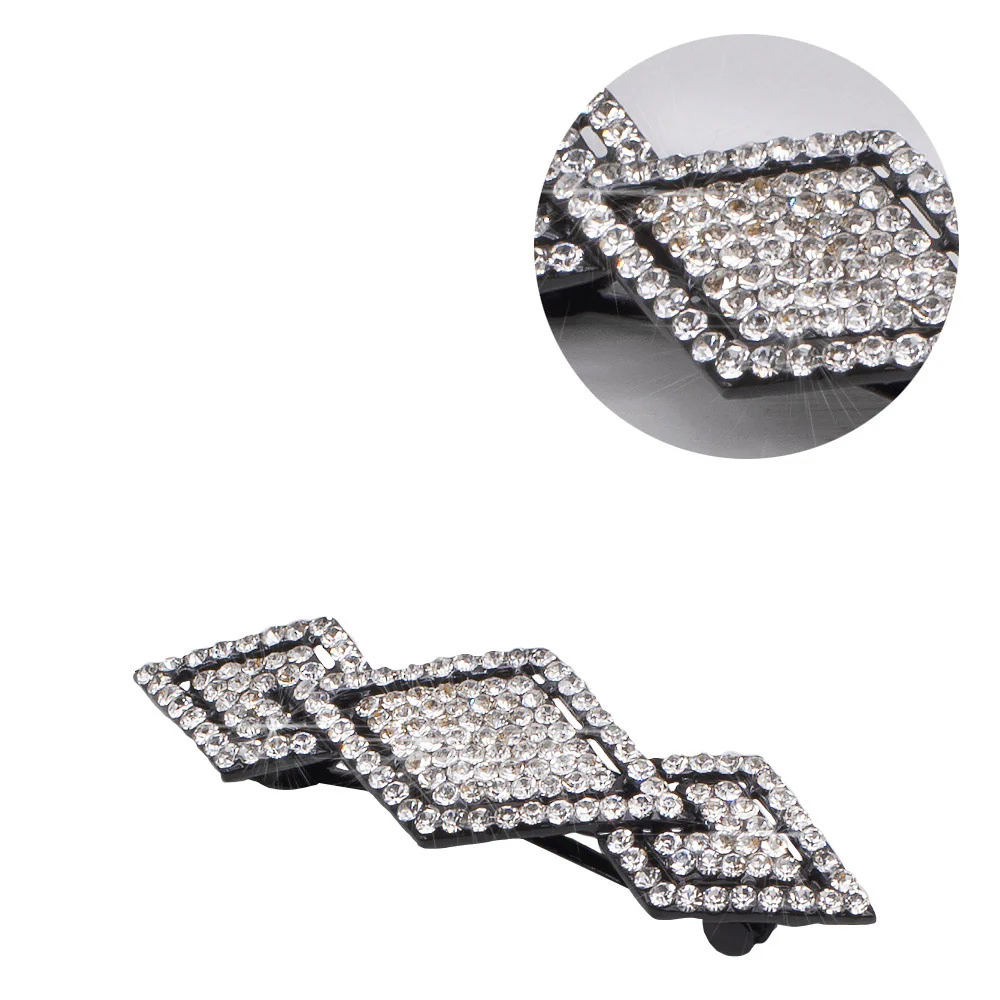 VIAHERMADA Fermacapelli Matic con Rombi di strass Bianchi - Image 2