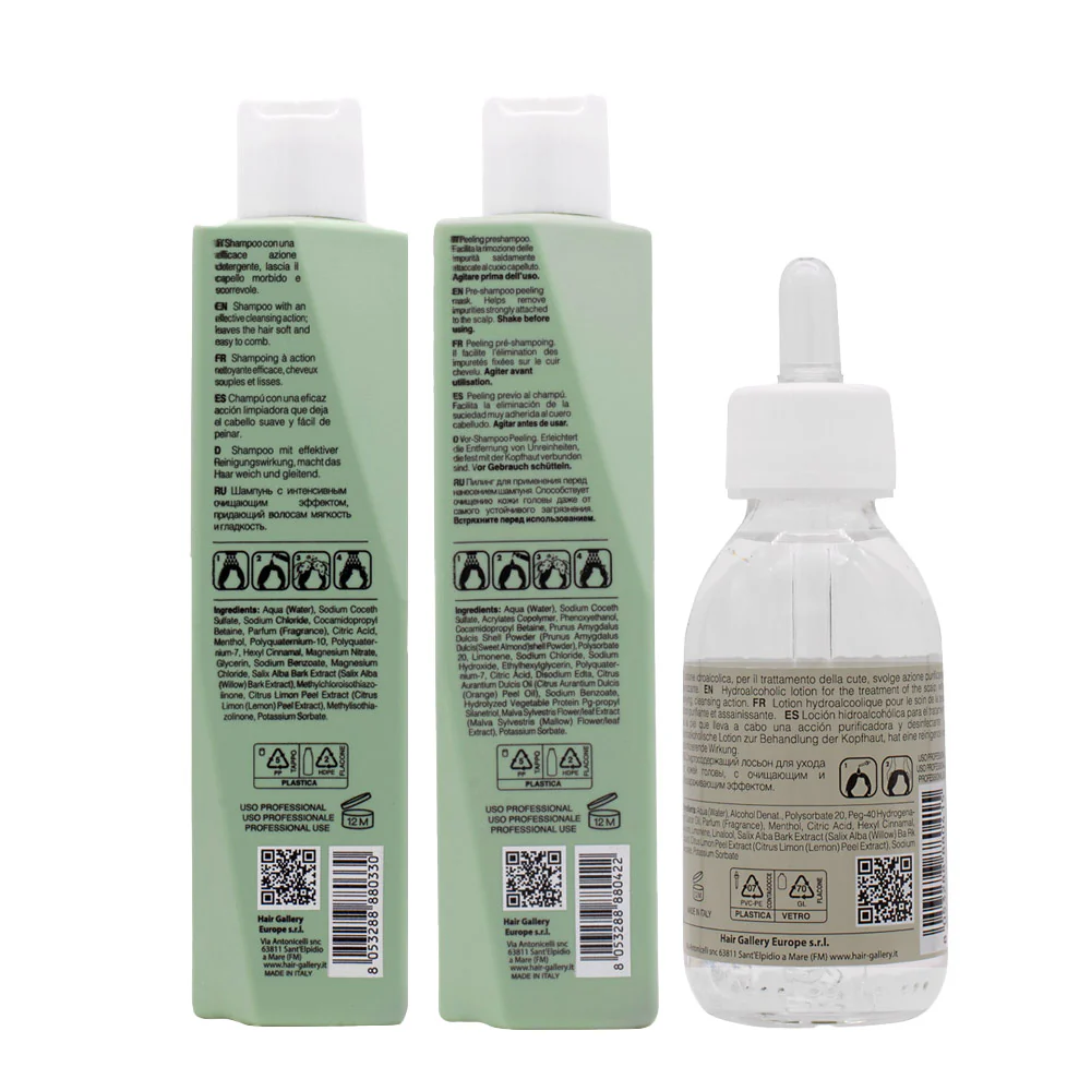 VIAHERMADA Purifyng Peeling 250ml Shampoo 250ml Lotion 125ml - Image 6