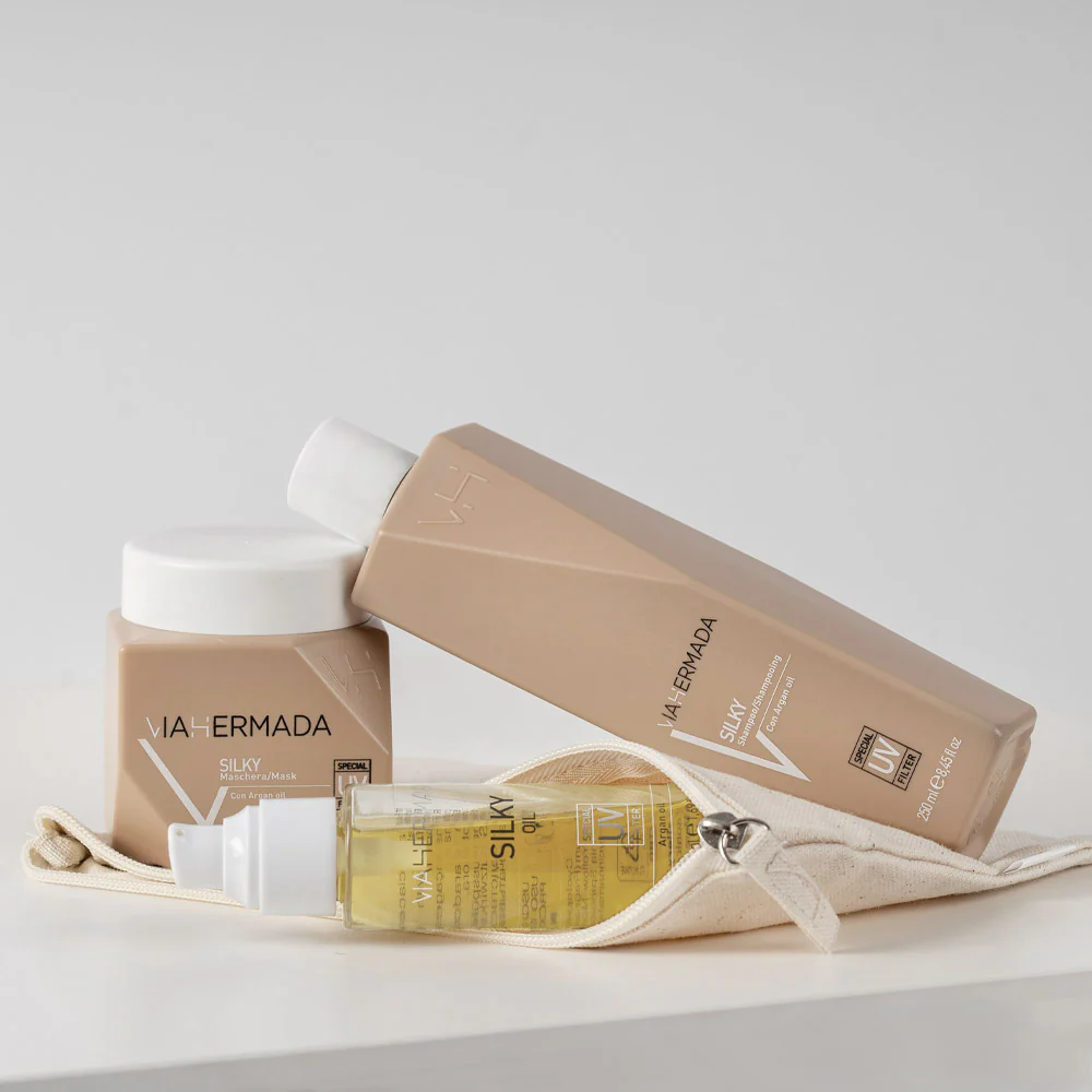VIAHERMADA Purifyng Peeling 250ml Shampoo 250ml Silky Oil 50ml - Image 8
