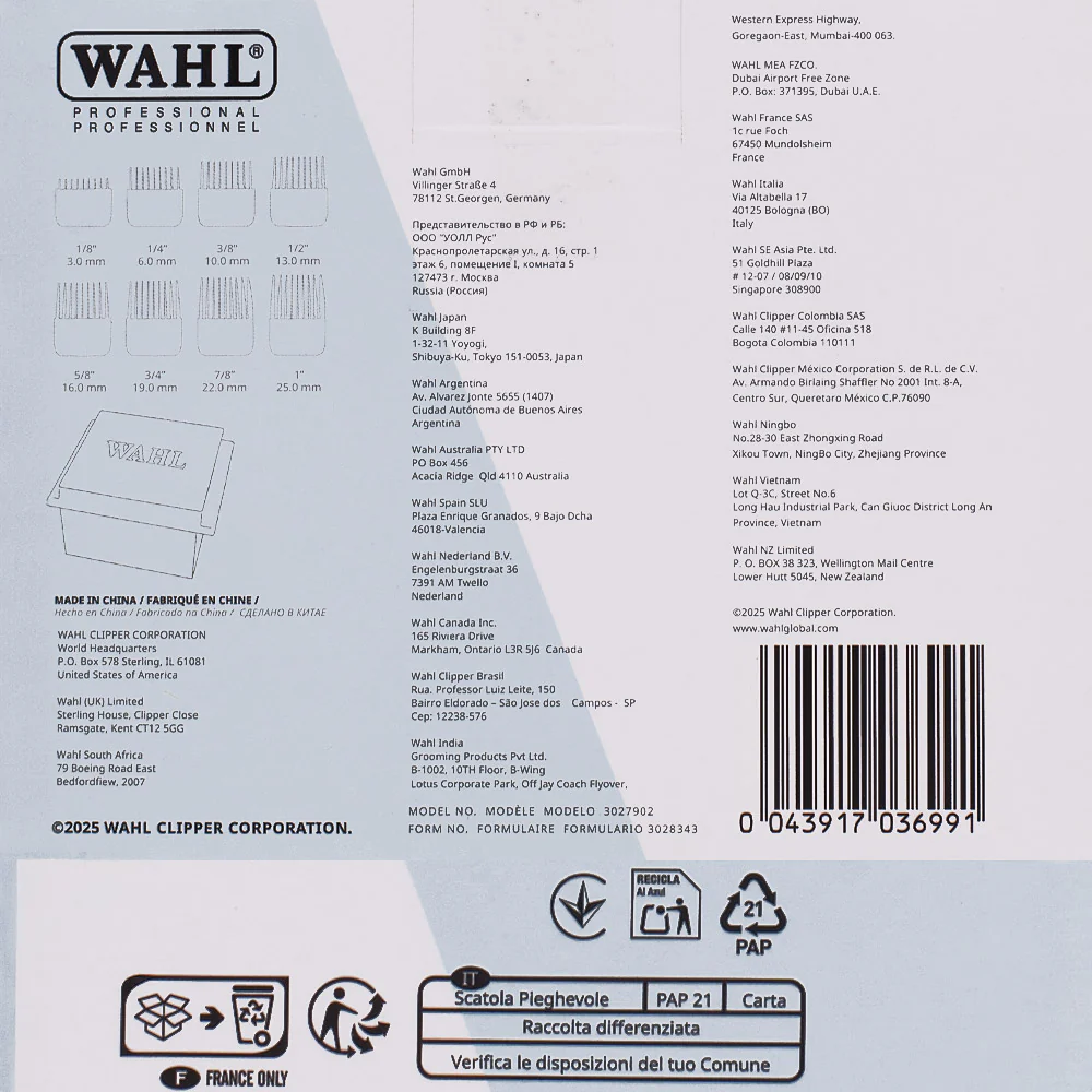 Wahl Stainless Steel Attachment Combs - set da 8 rialzi - Image 2
