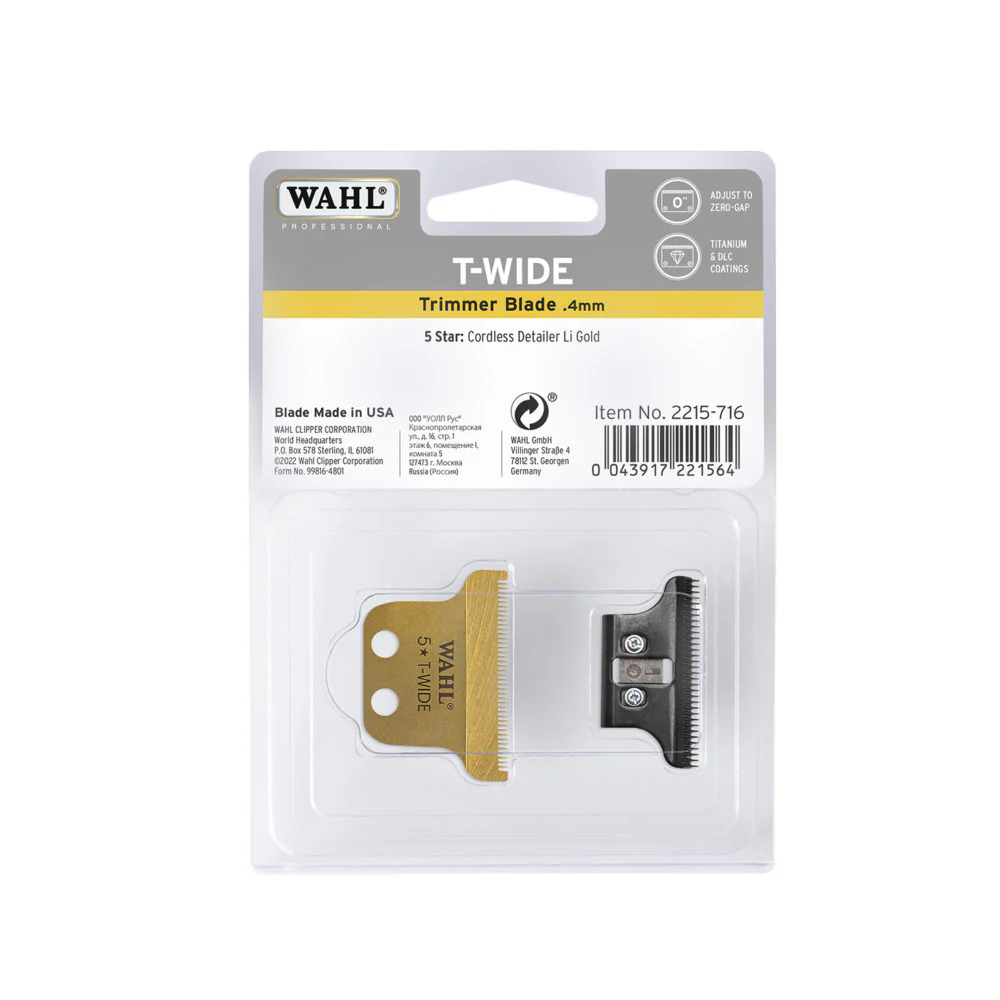 Wahl T-Wide Trimmer Blade 0.4mm - testina gold - Image 2