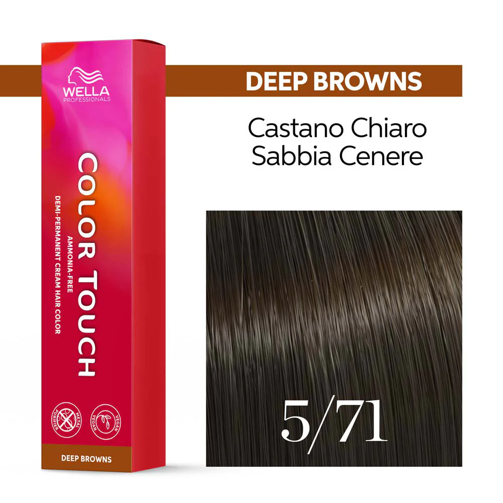 Wella Color Touch Deep Browns 5/71 Castano Chiaro Sabbia Cenere 60ml - colore semipermanente senza ammoniaca - Image 3