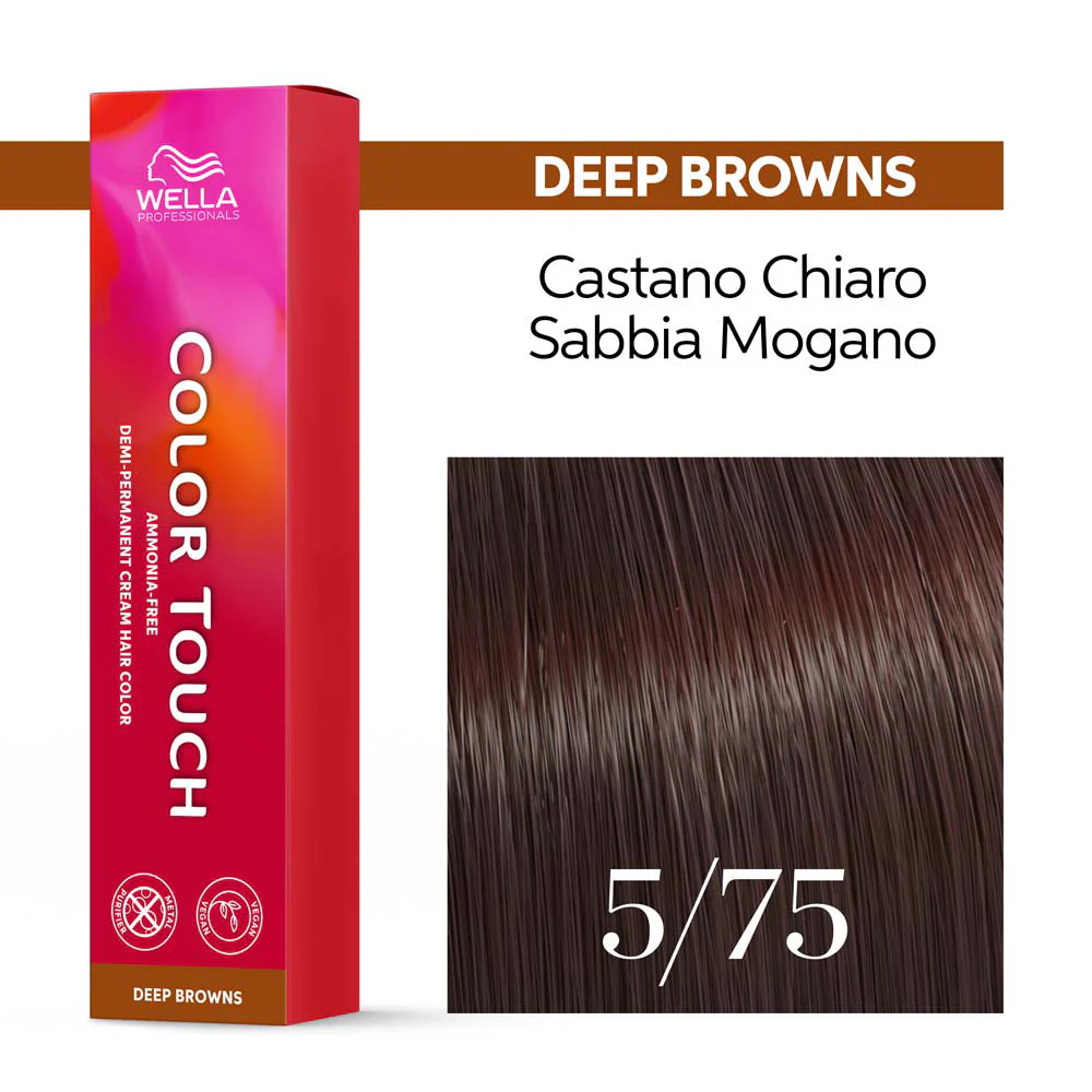 Wella Color Touch Deep Browns 5/75 Castano Chiaro Sabbia Mogano 60ml - colore semipermanente senza ammoniaca - Image 3