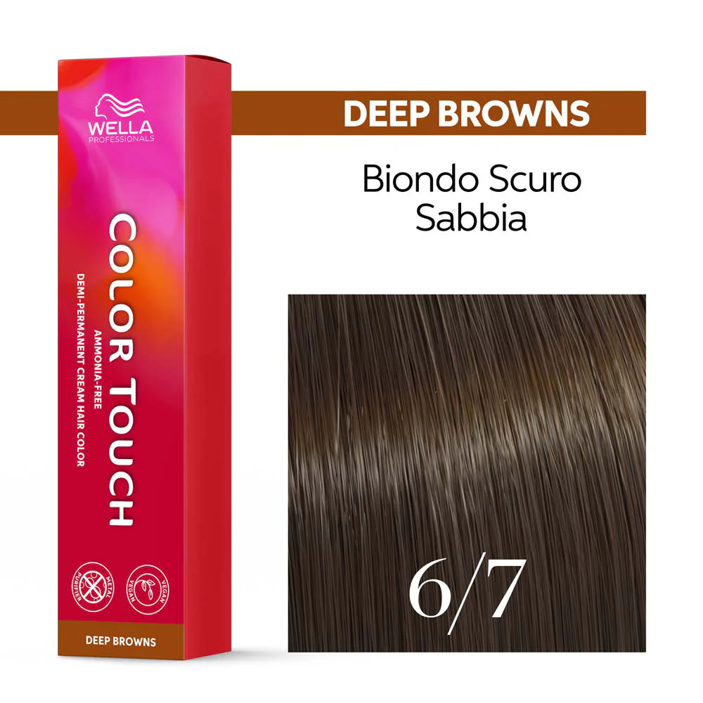 Wella Color Touch Deep Browns 6/7 Biondo Scuro Sabbia 60ml - colore semipermanente senza ammoniaca - Image 3