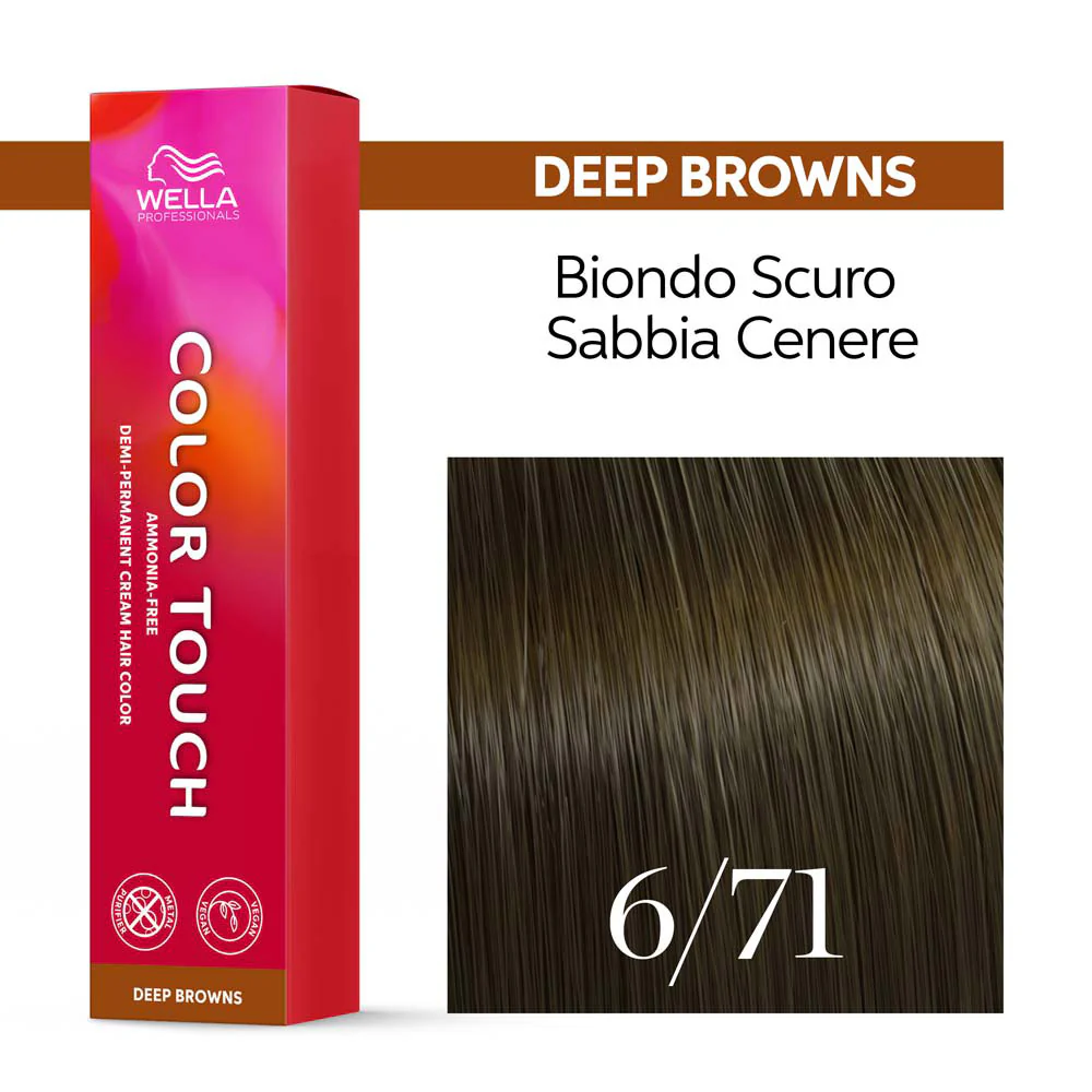 Wella Color Touch Deep Browns 6/71 Biondo Scuro Sabbia Cenere 60ml - colore semipermanente senza ammoniaca - Image 3