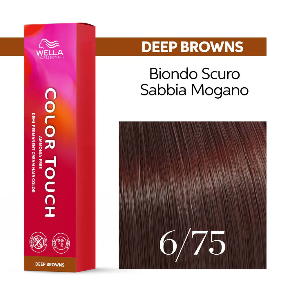 Wella Color Touch Deep Browns 6/75 Biondo Scuro Sabbia Mogano 60ml - colore semipermanente senza ammoniaca - Image 3