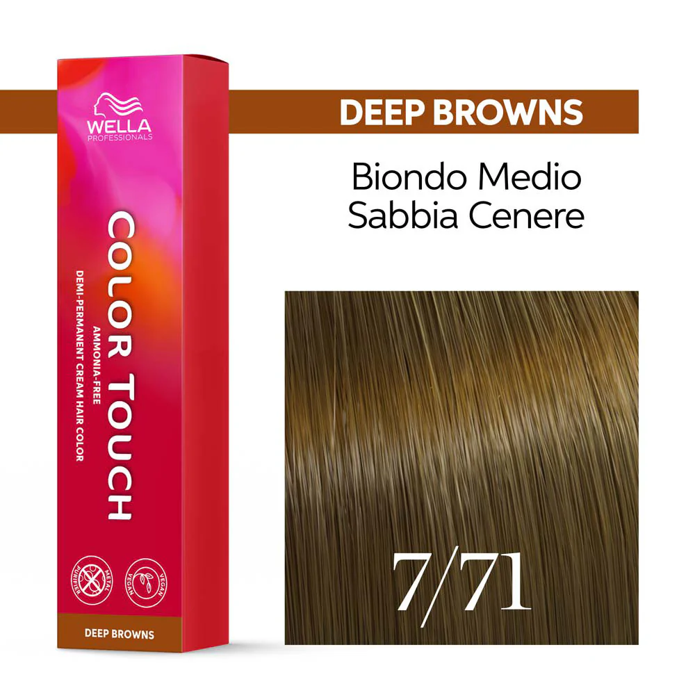 Wella Color Touch Deep Browns 7/71 Biondo Medio Sabbia Cenere 60ml - colore semipermanente senza ammoniaca - Image 3