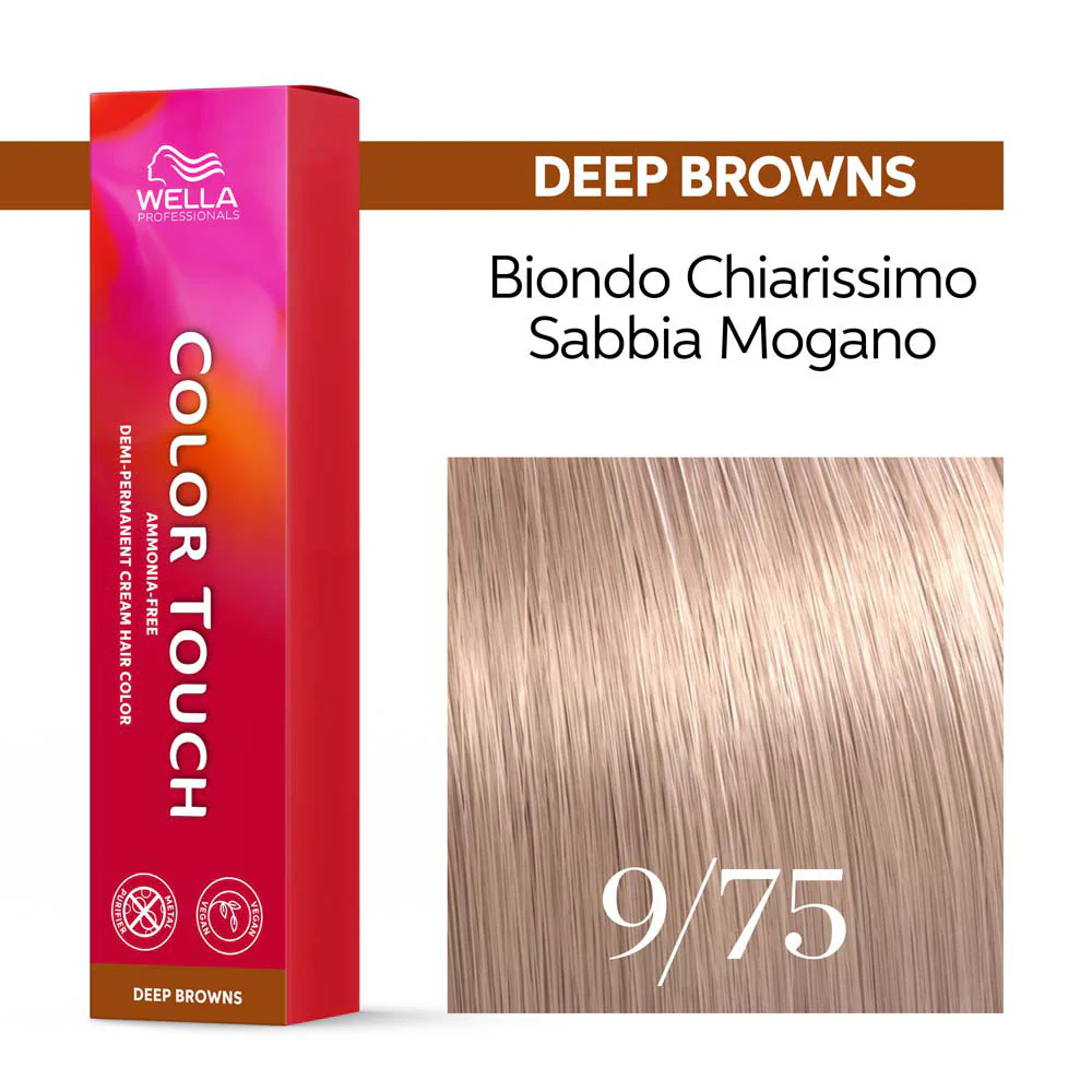 Wella Color Touch Deep Browns 9/75 Biondo Chiarissimo Sabbia Mogano 60ml - colore semipermanente senza ammoniaca - Image 3