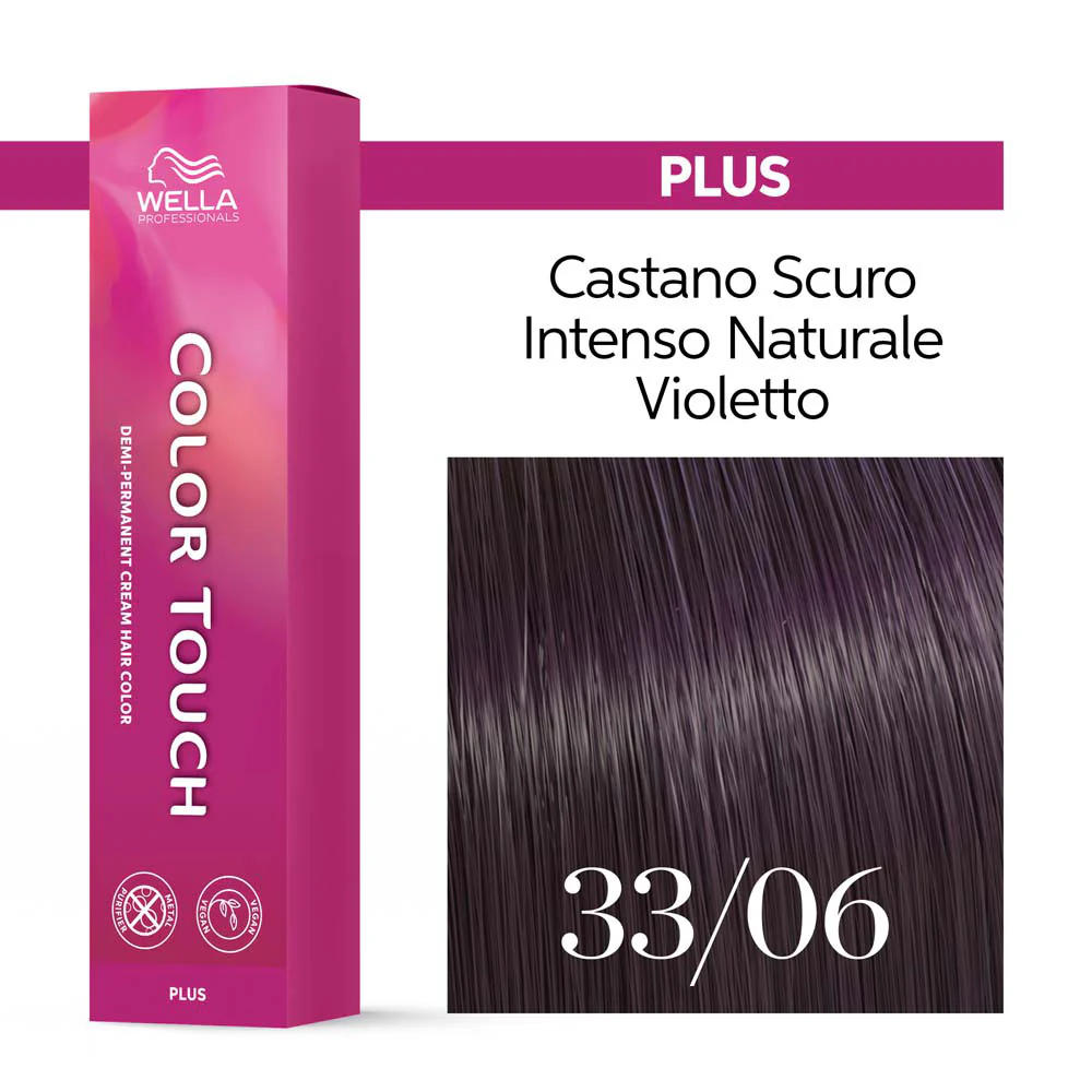 Wella Color Touch Plus 33/06 Castano Scuro Intenso Naturale Violetto 60ml - colore demi-permanente - Image 3