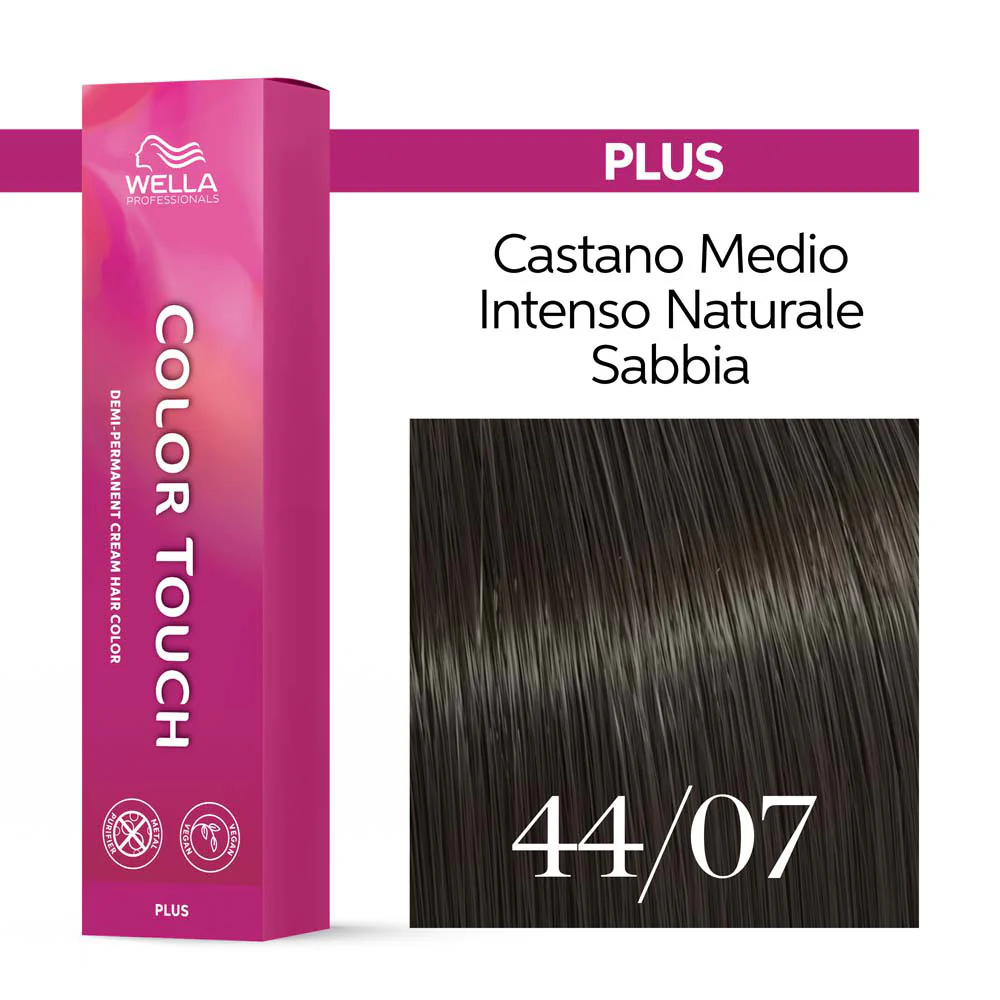 Wella Color Touch Plus 44/07 Castano Medio Intenso Naturale Sabbia 60ml - colore demi-permanente - Image 3