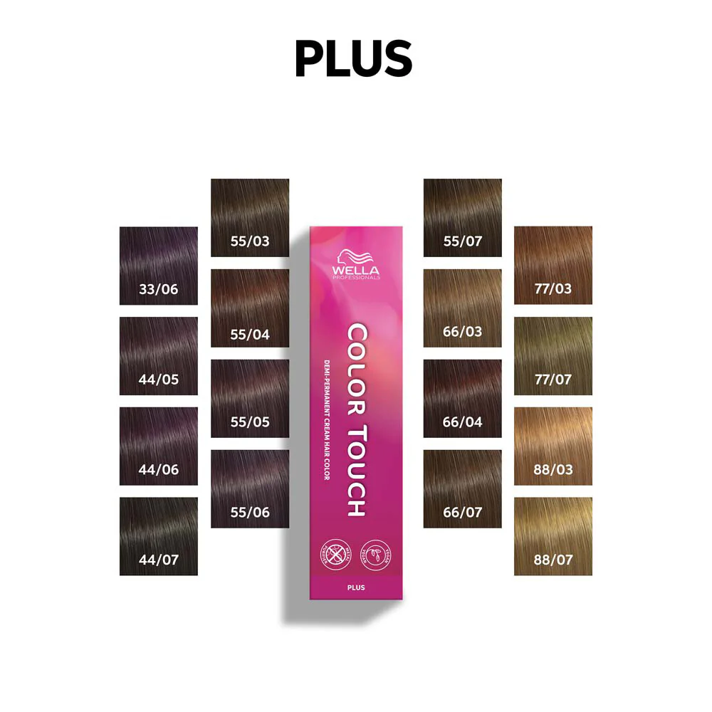 Wella Color Touch Plus 55/04 Castano Chiaro Intenso Naturale Rame 60ml - colore demi-permanente - Image 2