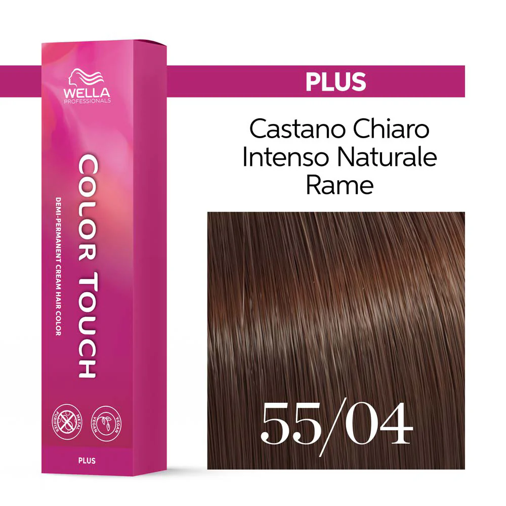 Wella Color Touch Plus 55/04 Castano Chiaro Intenso Naturale Rame 60ml - colore demi-permanente - Image 3
