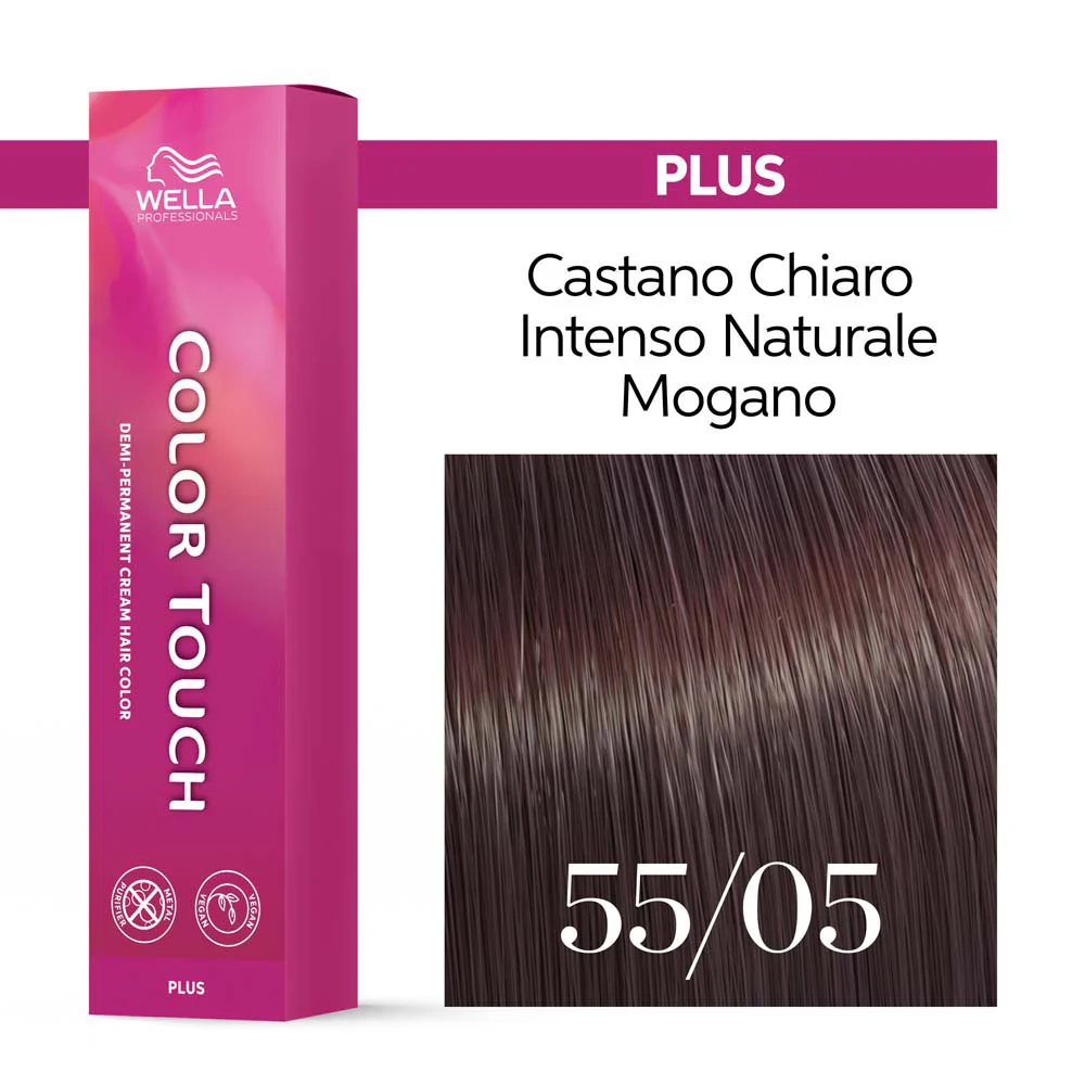 Wella Color Touch Plus 55/05 Castano Chiaro Intenso Naturale Mogano 60ml - colore demi-permanente - Image 3