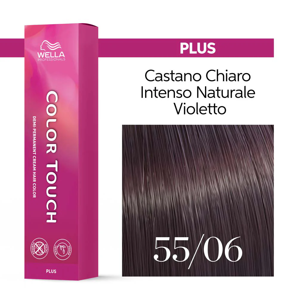 Wella Color Touch Plus 55/06 Castano Chiaro Intenso Naturale Violetto 60ml - colore demi-permanente - Image 3