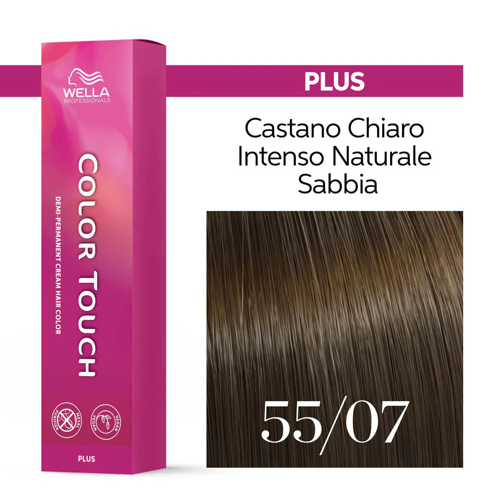 Wella Color Touch Plus 55/07 Castano Chiaro Intenso Naturale Sabbia 60ml - colore demi-permanente - Image 3