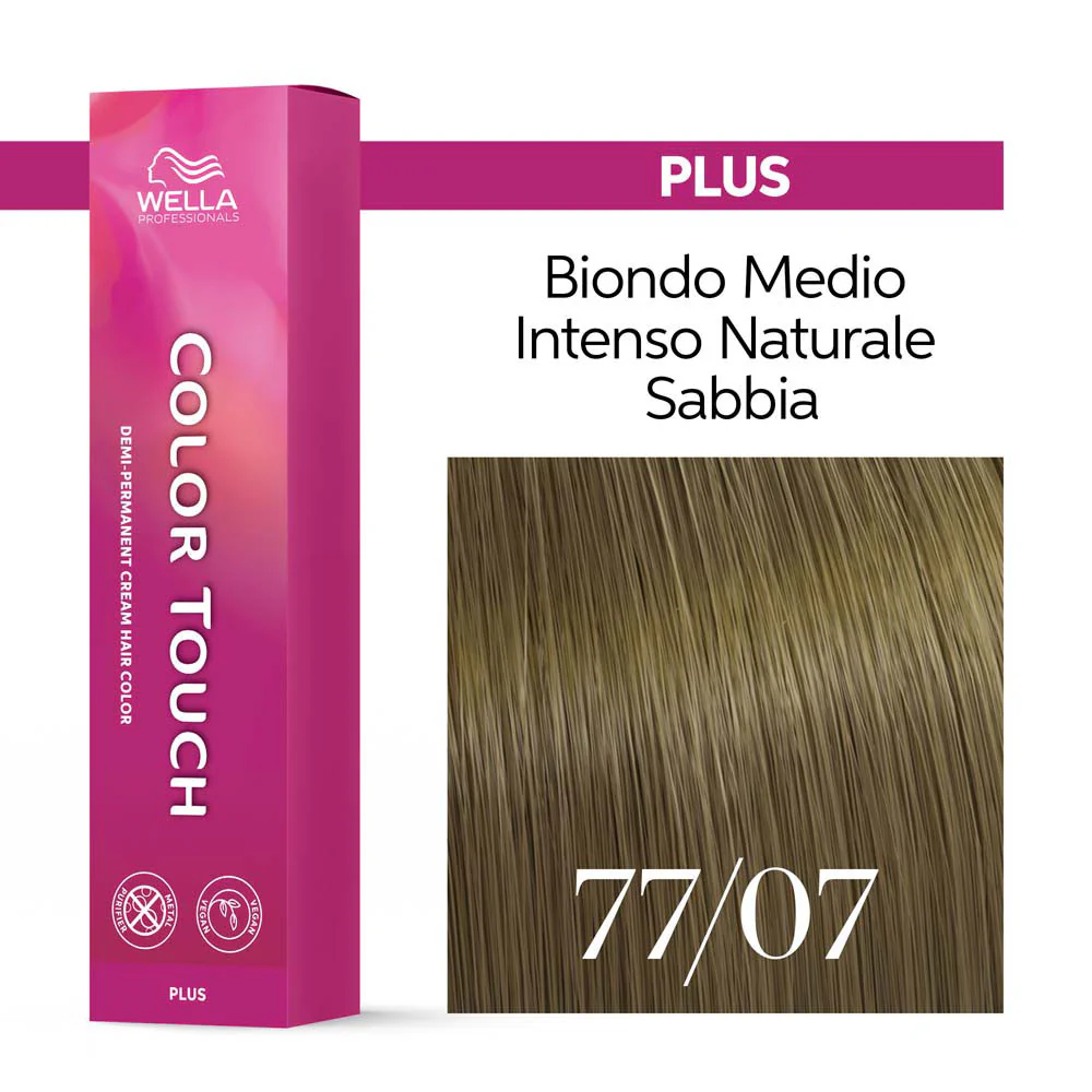 Wella Color Touch Plus 77/07 Biondo Medio Intenso Naturale Sabbia 60ml- colore demi-permanente - Image 3