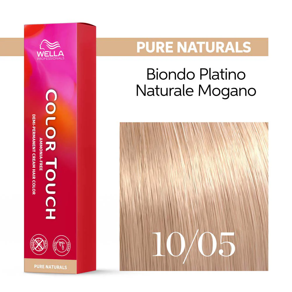 Wella Color Touch Pure Naturals 10/05 Biondo Super Chiaro Naturale Mogano 60ml - colore semipermanente senza ammoniaca - Image 4