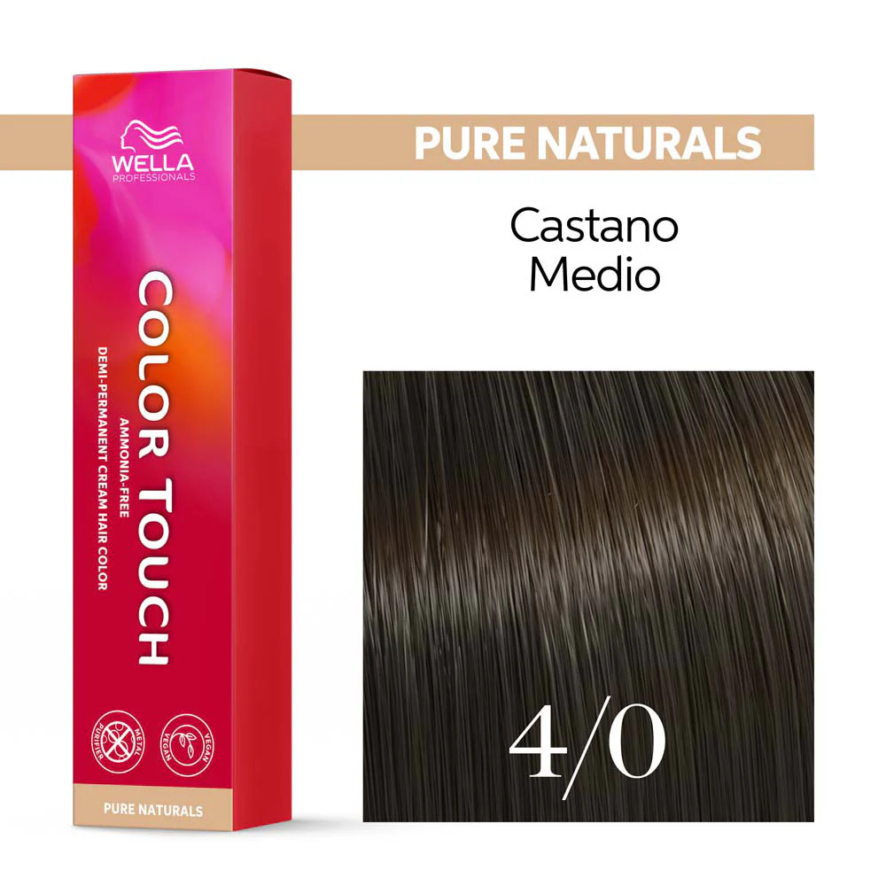 Wella Color Touch Pure Naturals 4/0 Castano Medio 60ml - colore semipermanente senza ammoniaca - Image 4