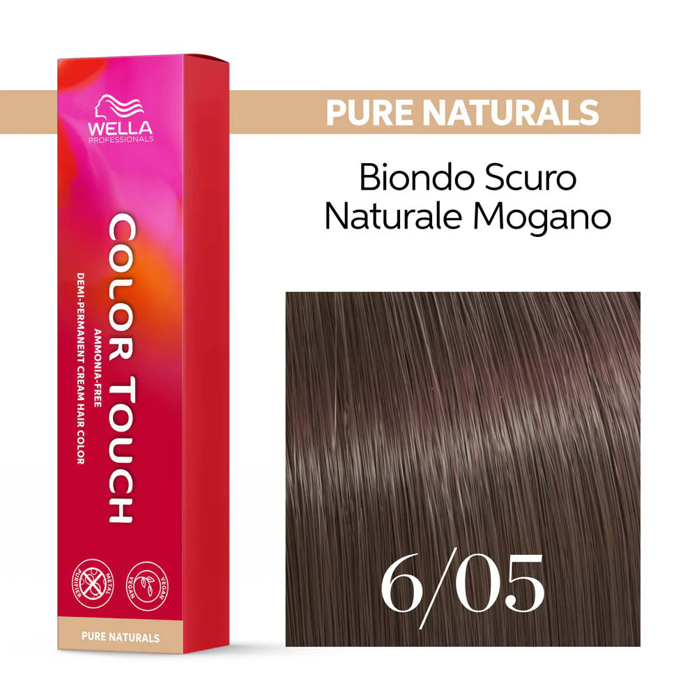 Wella Color Touch Pure Naturals 6/05 Biondo Scuro Naturale Mogano 60ml - colore semipermanente senza ammoniaca - Image 4