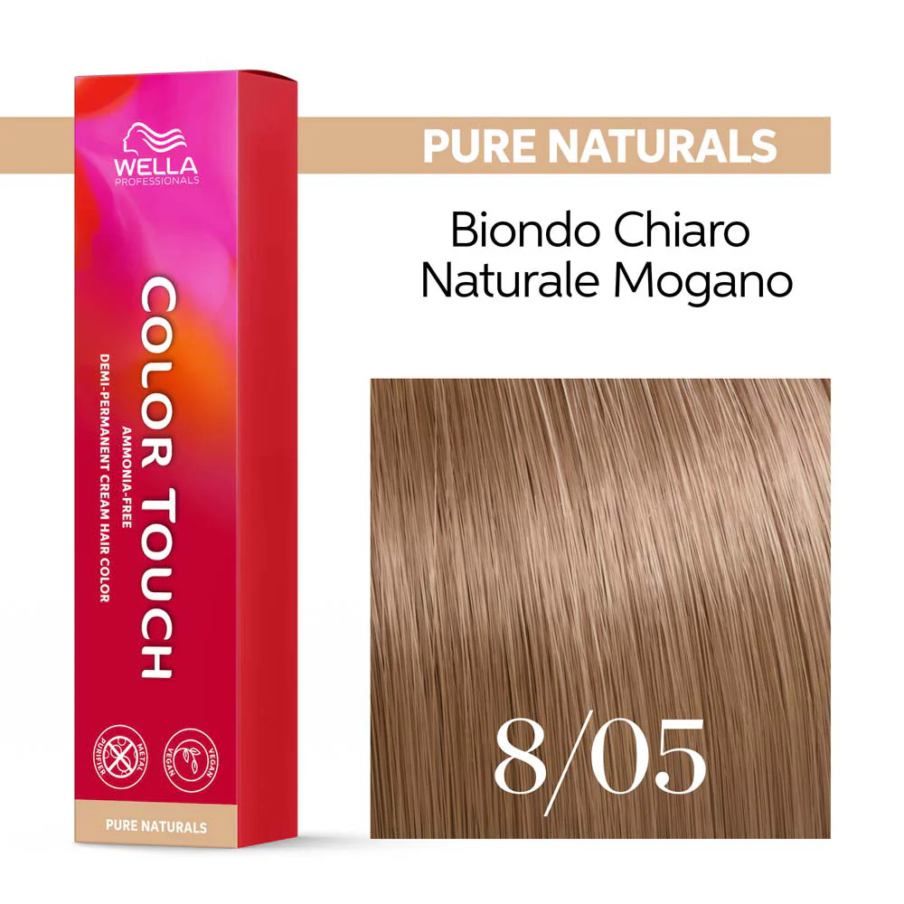 Wella Color Touch Pure Naturals 8/05 Biondo Naturale Chiaro Mogano 60ml - colore semipermanente senza ammoniaca - Image 4