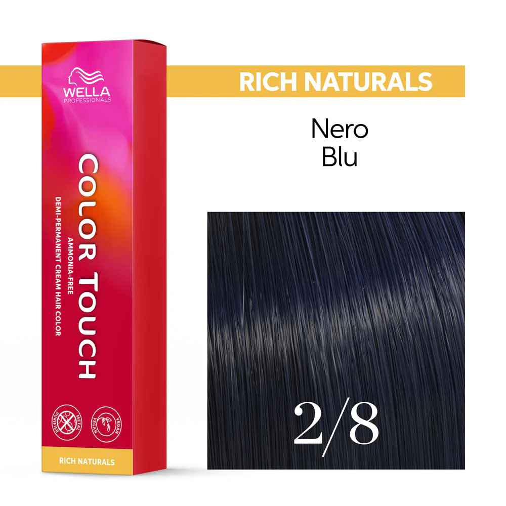 Wella Color Touch Rich Naturals 2/8 Nero Blu 60ml - colore semipermanente senza ammoniaca - Image 3