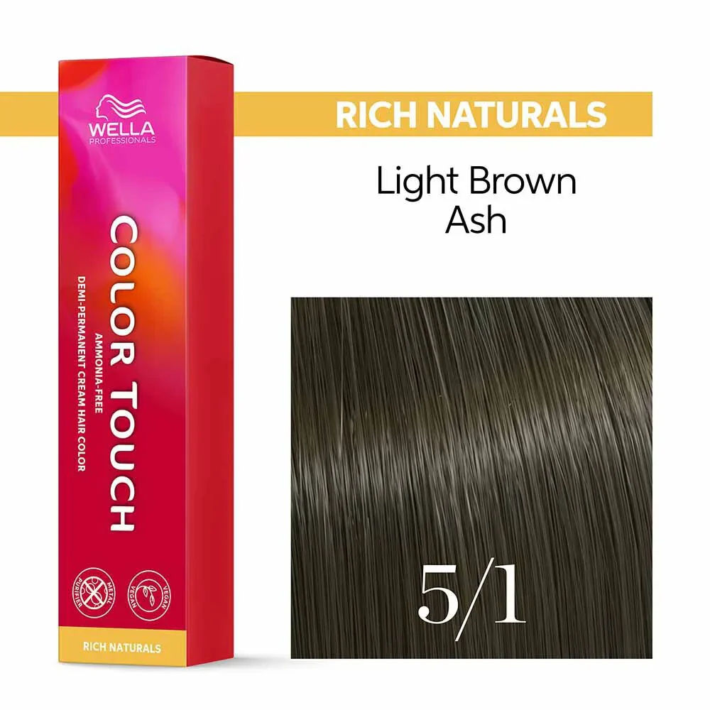 Wella Color Touch Rich Naturals 5/1 Castano Chiaro Cenere 60ml  - colore semi permanente senza ammoniaca - Image 2