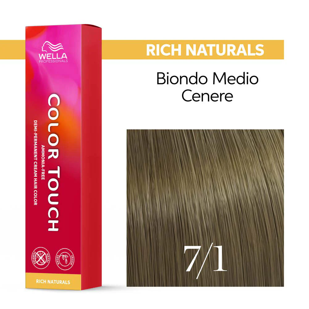 Wella Color Touch Rich Naturals 7/1 Biondo Medio Cenere 60ml - colore semipermanente senza ammoniaca - Image 3