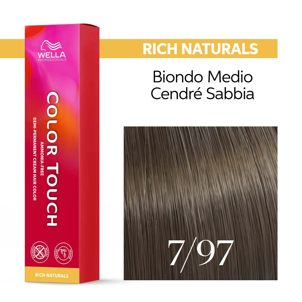 Wella Color Touch Rich Naturals 7/97 Biondo Medio Cendrè Sabbia 60ml - colore semipermanente senza ammoniaca - Image 3