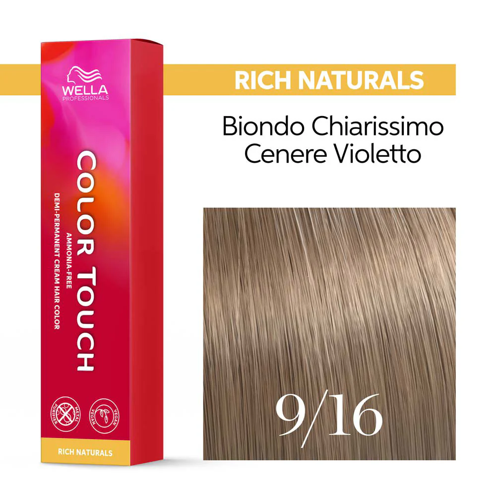 Wella Color Touch Rich Naturals 9/16 Biondo Chiarissimo Cenere Violetto 60ml - colore semipermanente senza ammoniaca - Image 3