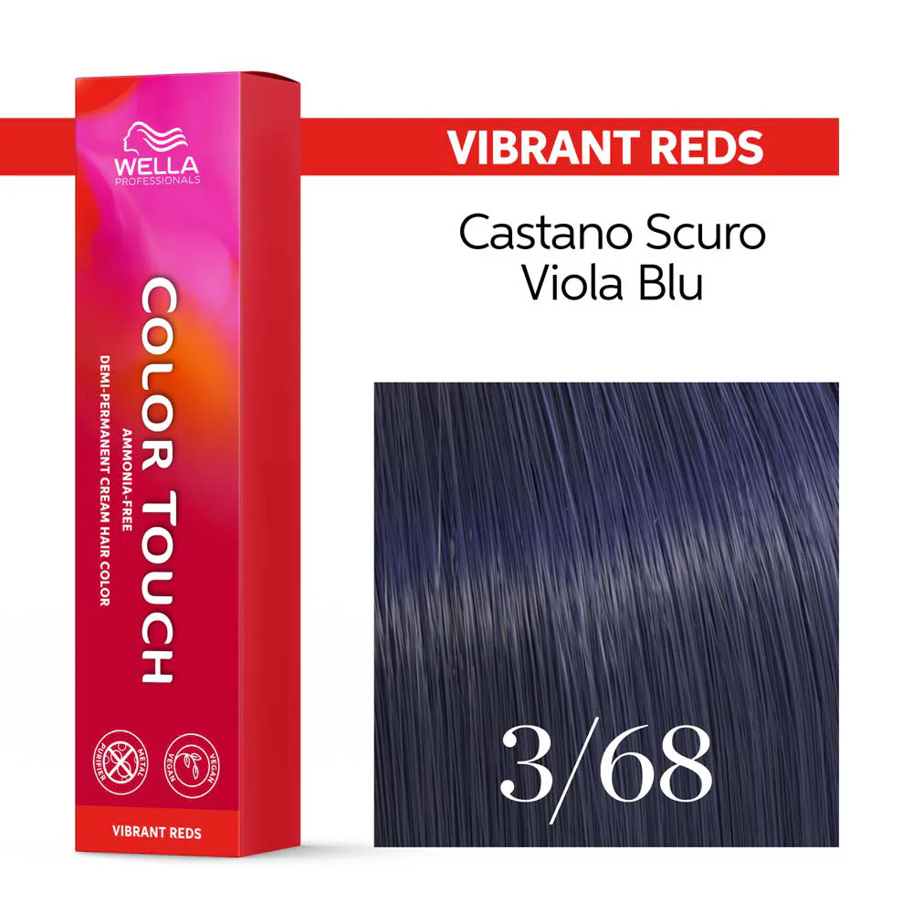 Wella Color Touch Vibrant Reds 3/68 Castano Scuro Viola Bluette 60ml - colore semipermanente senza ammoniaca - Image 3