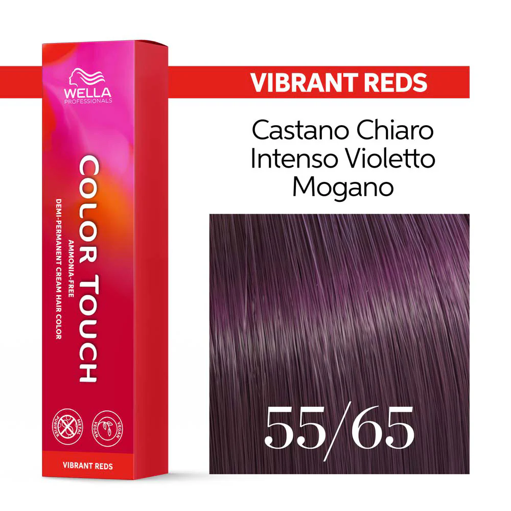 Wella Color Touch Vibrant Reds 55/65 Castano Chiaro Intenso Violetto Mogano 60ml - colore semipermanente senza ammoniaca - Image 3