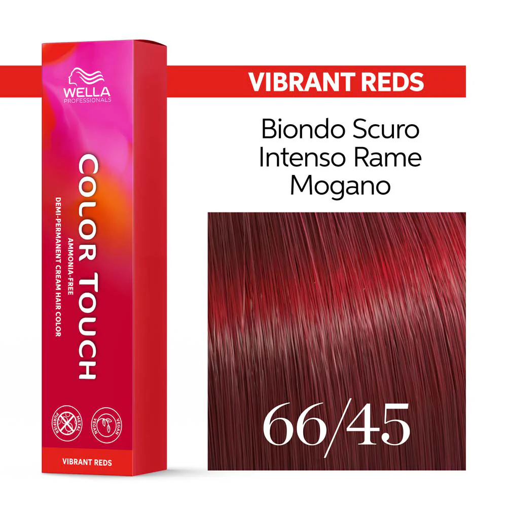 Wella Color Touch Vibrant Reds 66/45 Biondo Scuro Intenso Rame Mogano 60ml  - colore semipermanente senza ammoniaca - Image 3