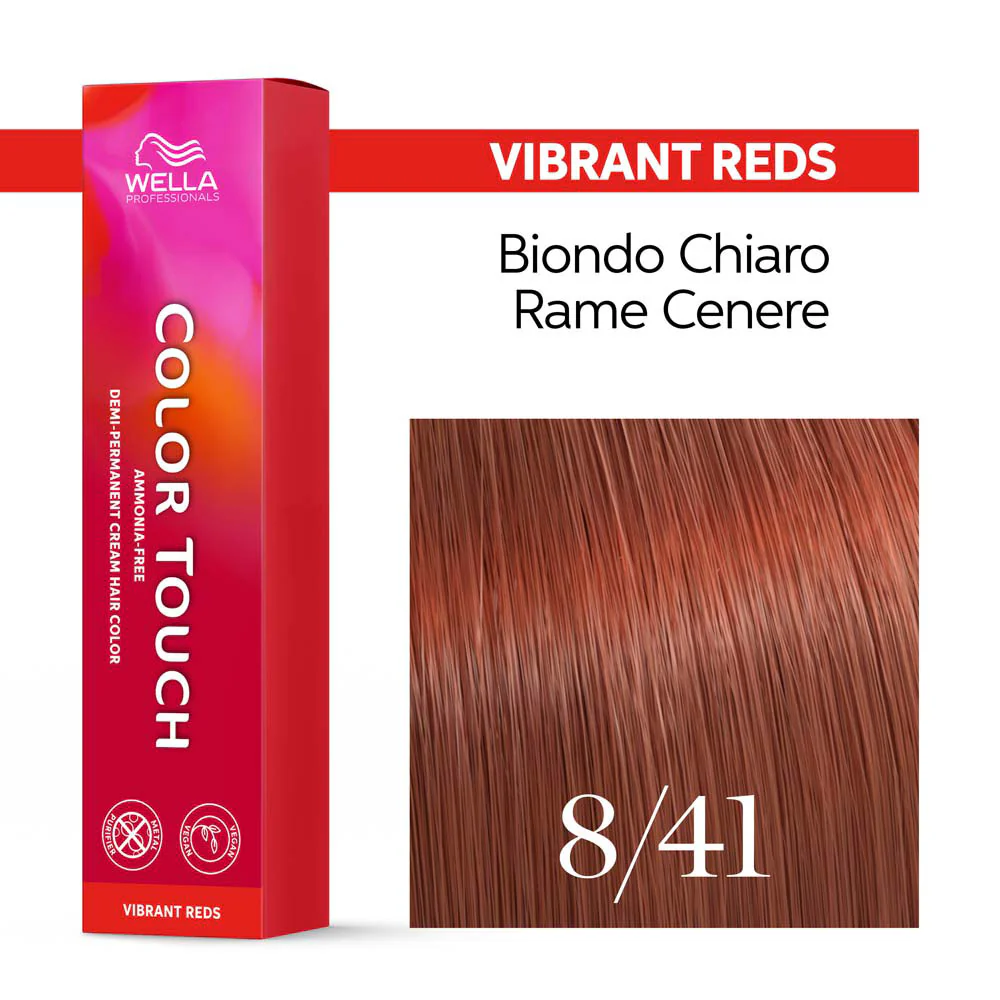 Wella Color Touch Vibrant Reds 8/41 Biondo Chiaro Rame Cenere 60ml - colore semipermanente senza ammoniaca - Image 3