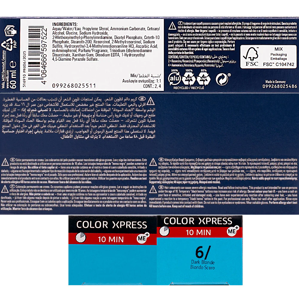 Wella Color Xpress 6/ Biondo Scuro 60ml - colore permanente rapido - Image 4